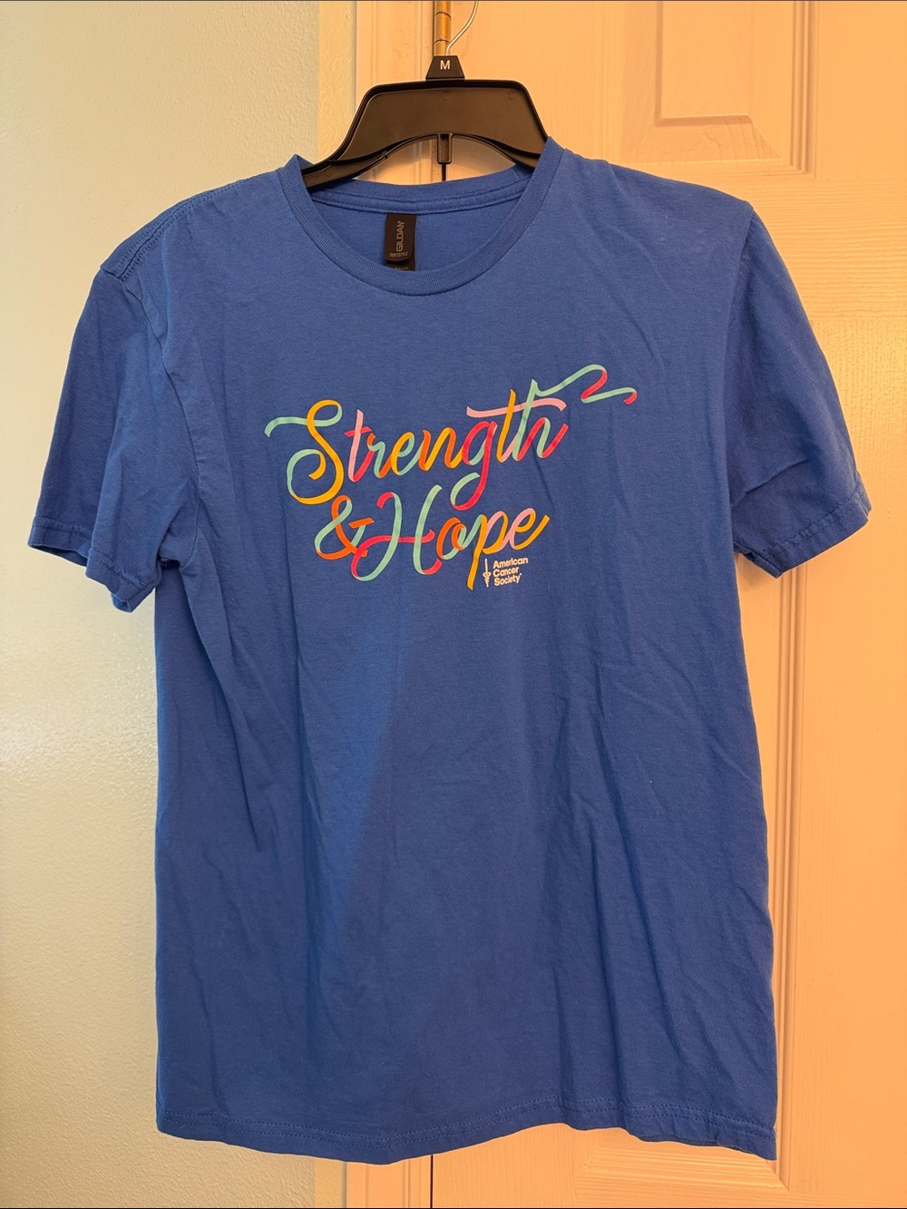 Strength & Hope American Cancer Society Blue Graphic Tee -